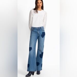 Johnny Was Blue Heart Flare Jeans